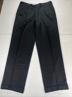 Pazoni Pants Black Wool Made In Italy Dress Trousers Classic Como Men’s 34 X 31
